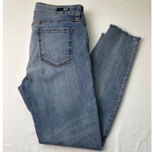 KUT From The Kloth Connie Ankle Skinny Jeans Distressed Blue Size 12 Mid Rise